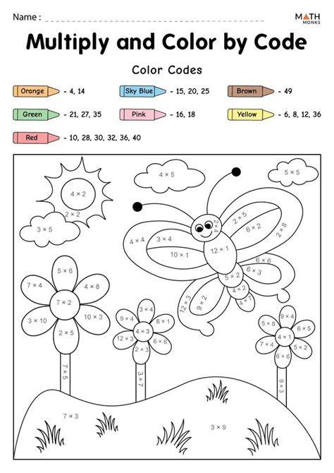 Multiply And Color Worksheet