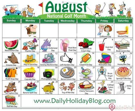 National Day Calendar August