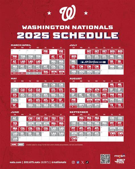 Nationals Schedule 2025 Printable