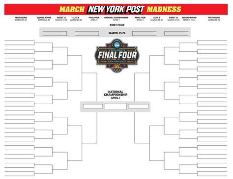 Ncaa Printable Bracket Blank