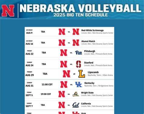 Nebraska Volleyball Tv Schedule 2024 Printable