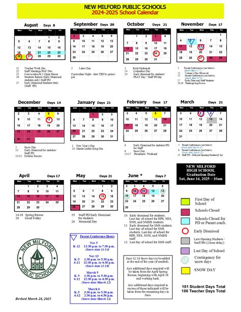 New Milford Public Schools Calendar