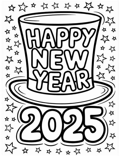 New Year Coloring Pages 2025