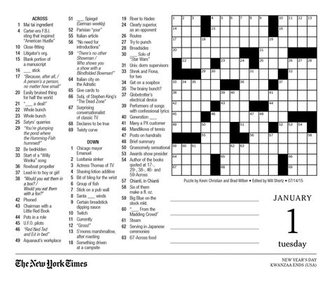 New York Times Crosswords Printable