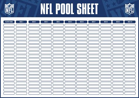 Nfl Football Pool Sheets Printable