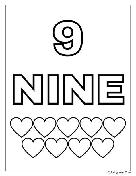 Nine Coloring Page