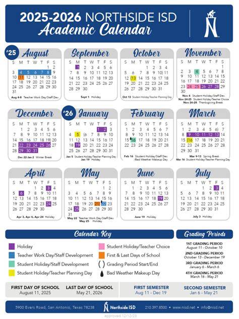 Nisd Calendar 25 26