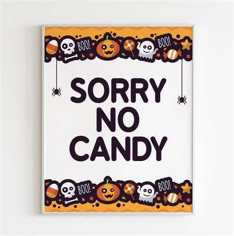 No Candy Sign Printable