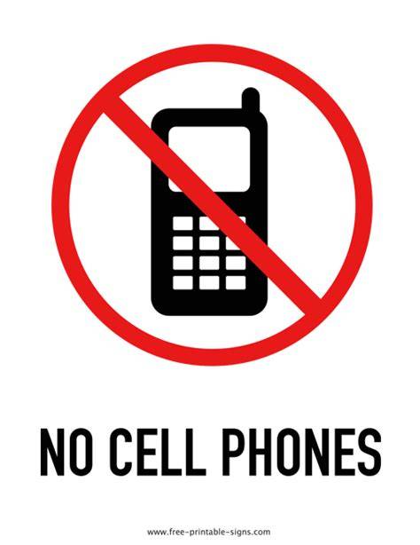 No Cell Phone Printable Sign