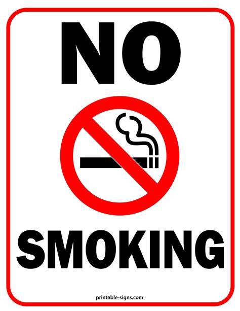 No Smoking Sign Printable Pdf