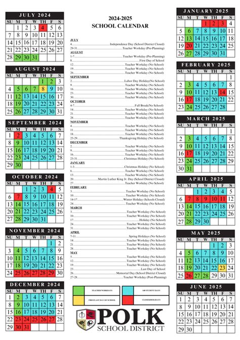 North Polk Academic Calendar