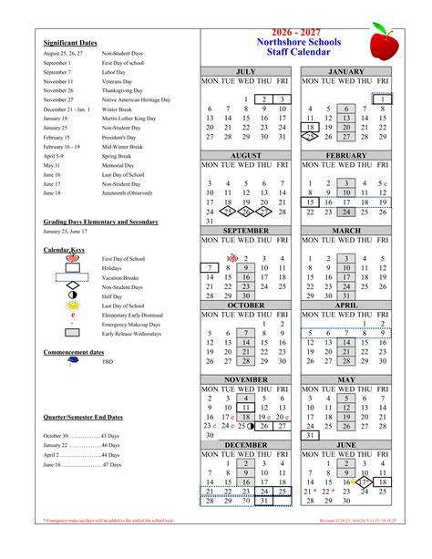 Northshore Schools Calendar