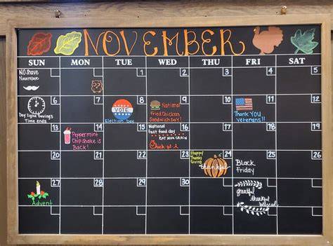 November Dry Erase Calendar Ideas