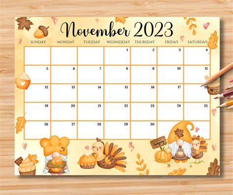 November Print Calendar