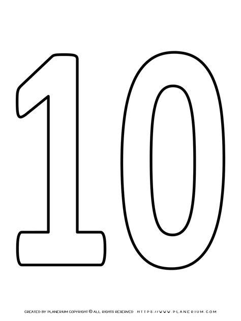 Number 10 Colouring Pages