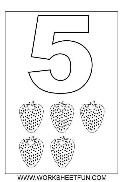 Number 5 Colouring Pages