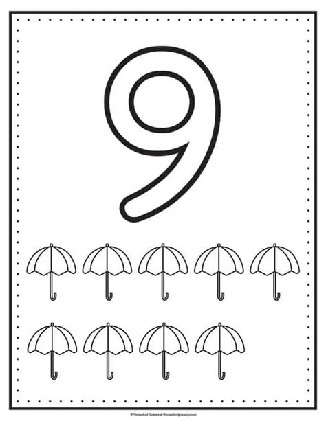 Number 9 Coloring Page