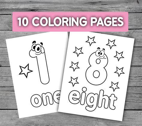Number Coloring Pages 1 10