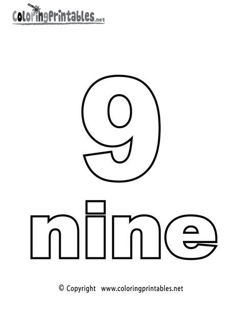 Number Nine Coloring Page