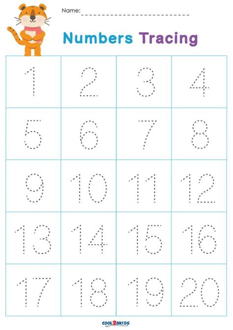 Number Tracing Printable