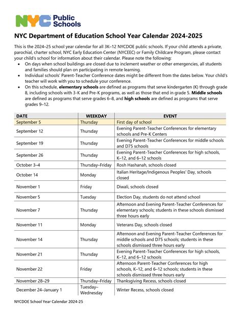 Nyc Doe Calendar 2024 25 Pdf
