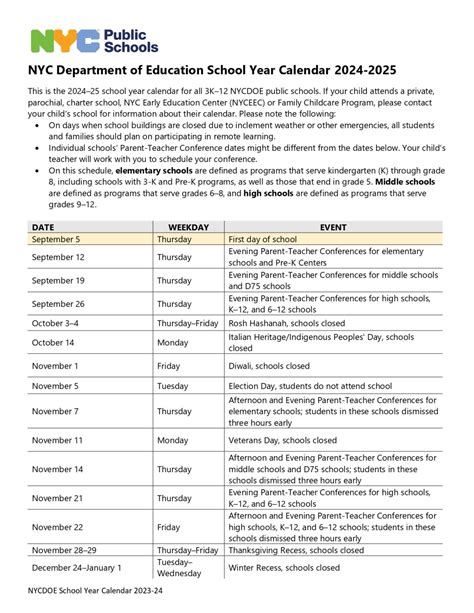 Nyc Doe Calendar 2024 25 Printable