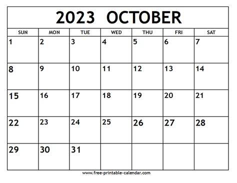 Oct 23 Calendar