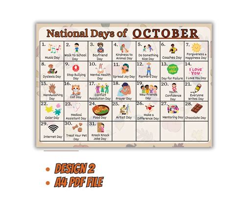 October National Days Calendar