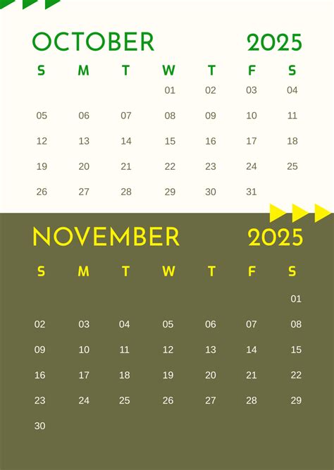 October To November Calendar