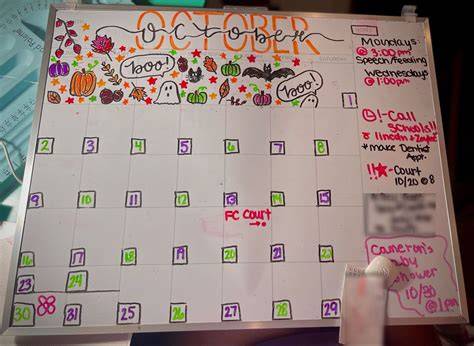 October Whiteboard Calendar