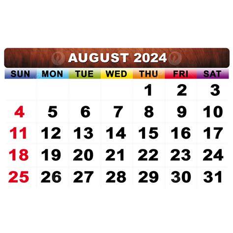 august 2024 calendar
