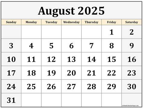 august 2025 calendar