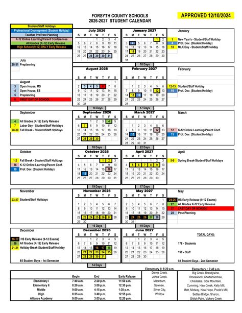 forsyth county school calendar