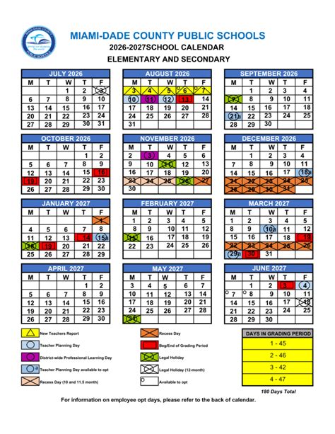 miami dade school calendar