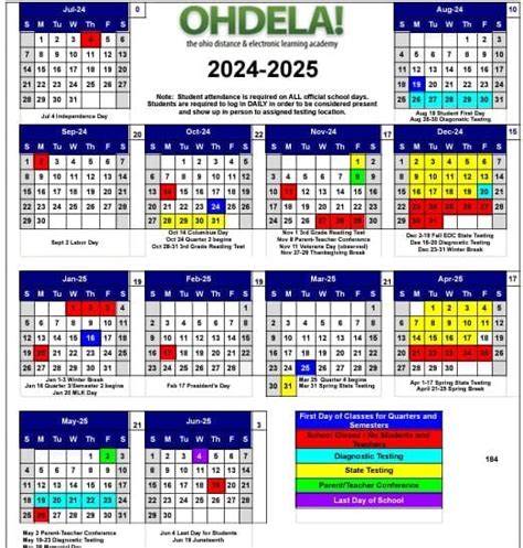 Ohdela Calendar 24 25