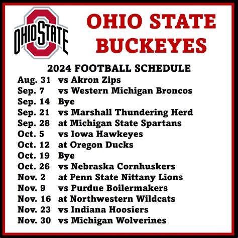 Ohio State Football Calendar 2015