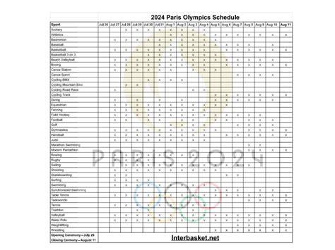 Olympic Tv Schedule Printable