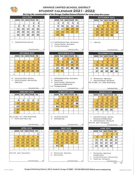 Orange Unified Calendar