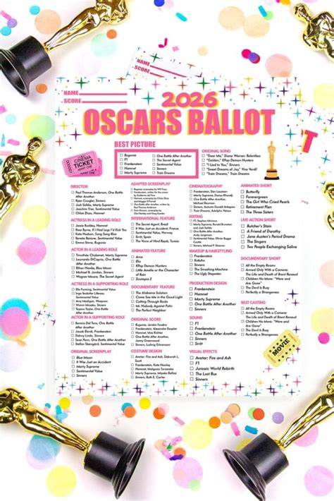 Oscars Printable Ballot