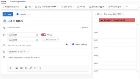 Out Of Office Calendar Outlook