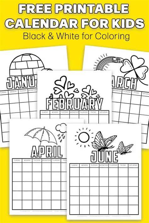 childrens printable calendar