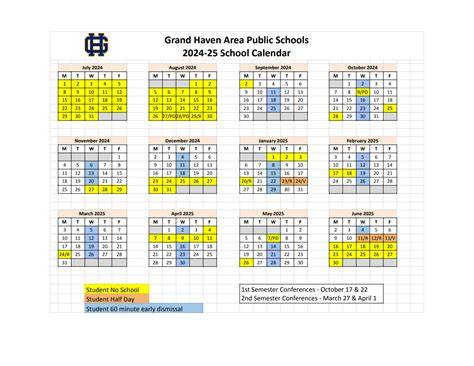 grand haven public schools calendar