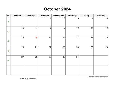 october 2024 calendar