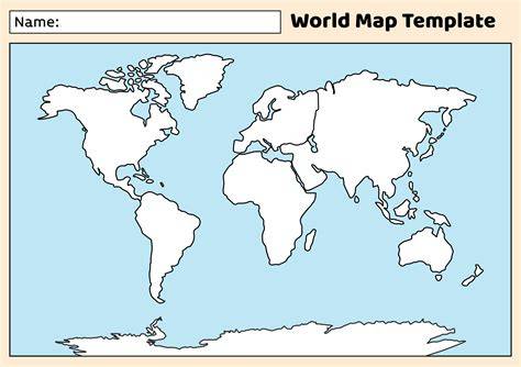 Outline World Map Printable