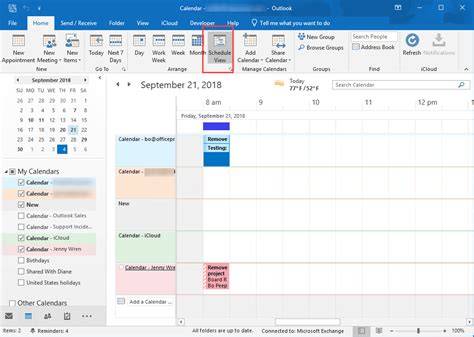 Outlook Calendar View