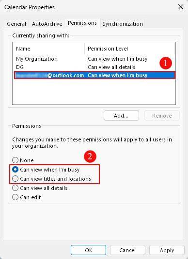 Outlook Permissions For Calendar