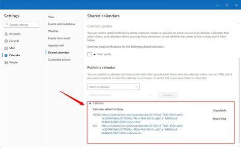 Outlook Publish Calendar