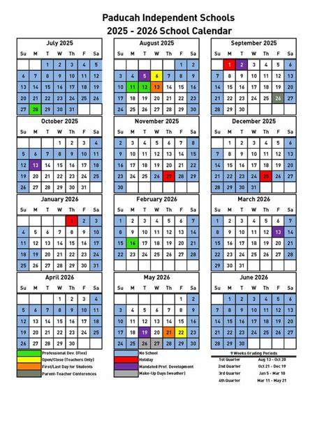 Paducah City Schools Calendar