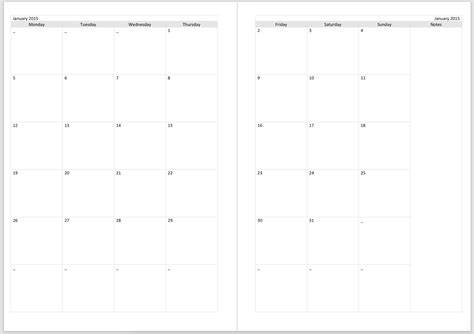Pages Calendar Template