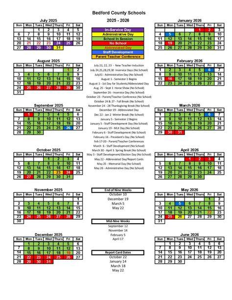 bedford county public schools va calendar